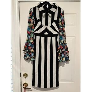 Womens black/white Karen Millen dress sz 4 #426